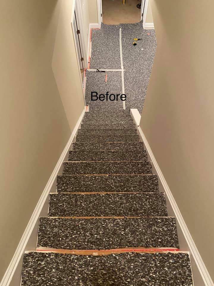 Changing carpet on stairs